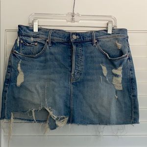 MOTHER denim distressed skirt, Size 32